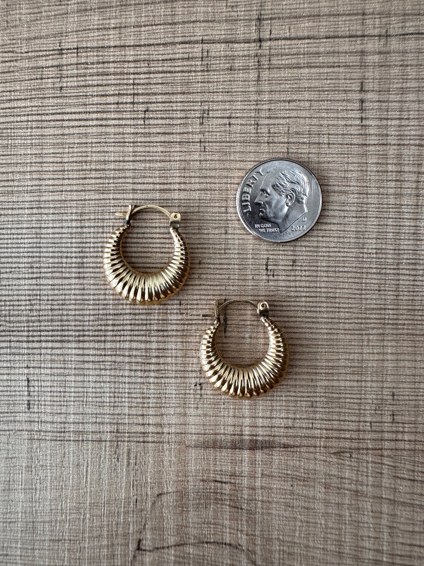14k small shrimp hoops