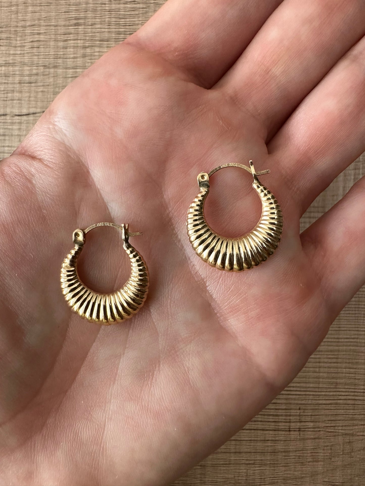 14k small shrimp hoops
