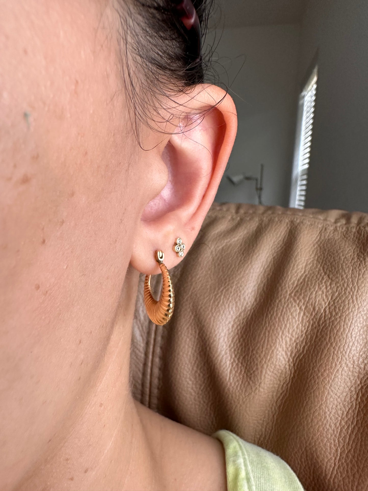 14k small shrimp hoops