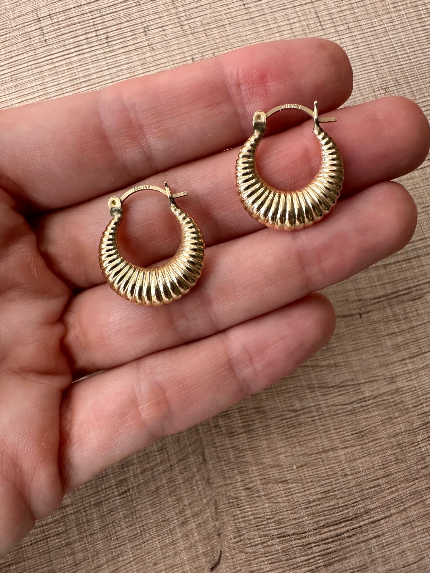14k small shrimp hoops