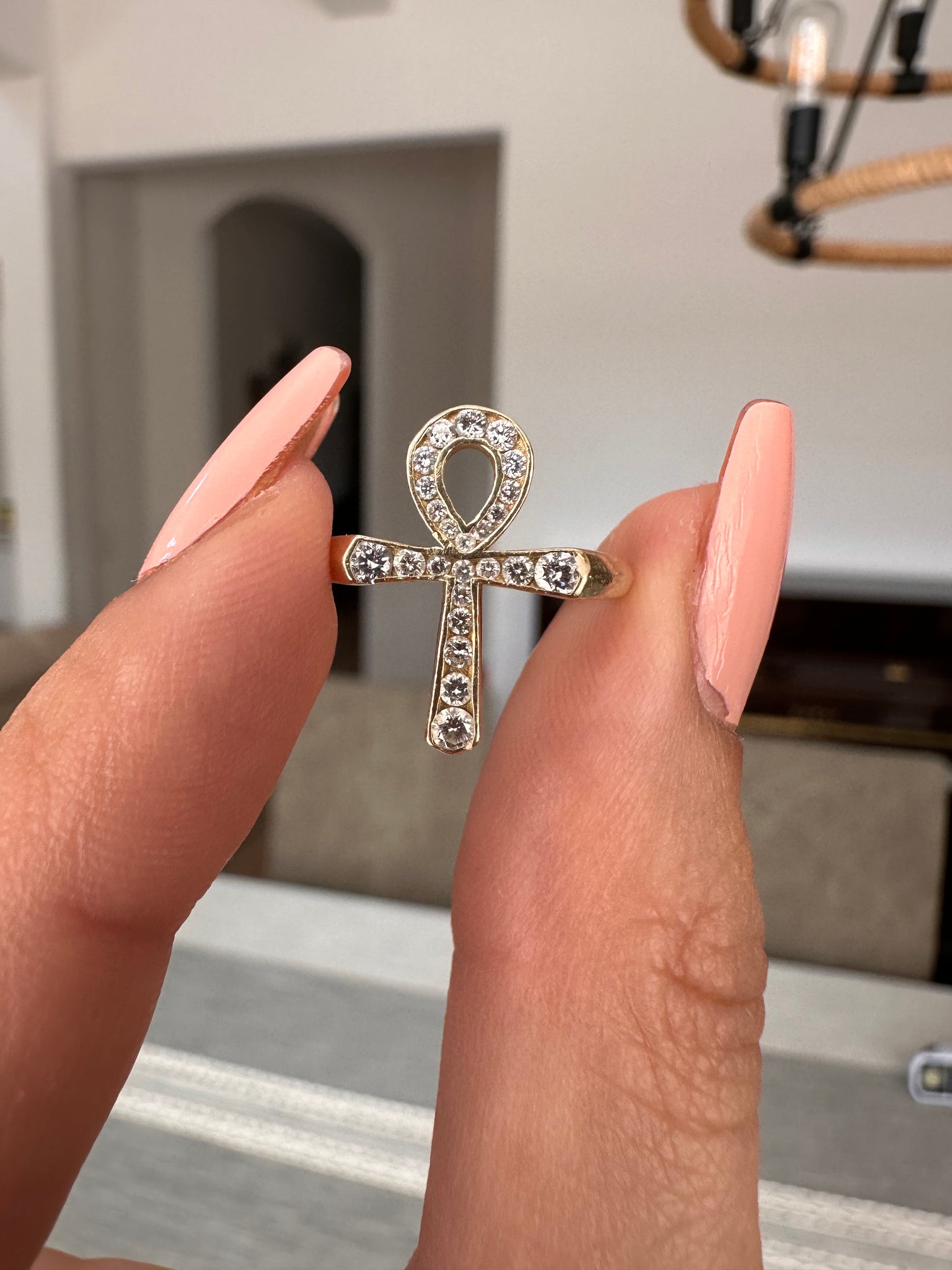 14k Ankh Ring-size 5.25