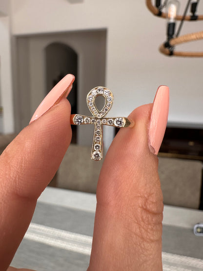 14k Ankh Ring-size 5.25