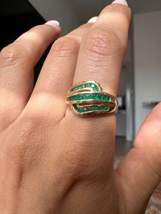 14k Emerald Ring Size 6.75