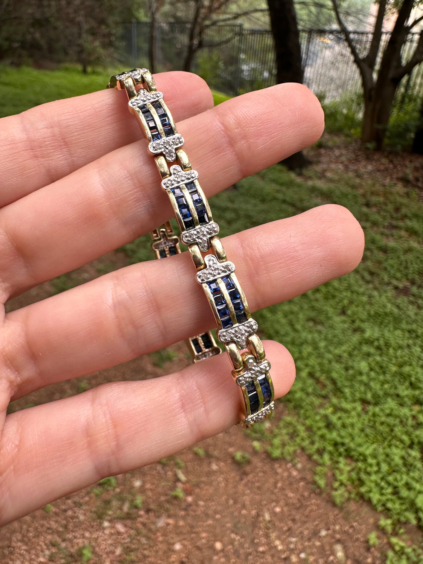 14k Sapphire and Diamond Bracelet