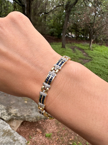 14k Sapphire and Diamond Bracelet