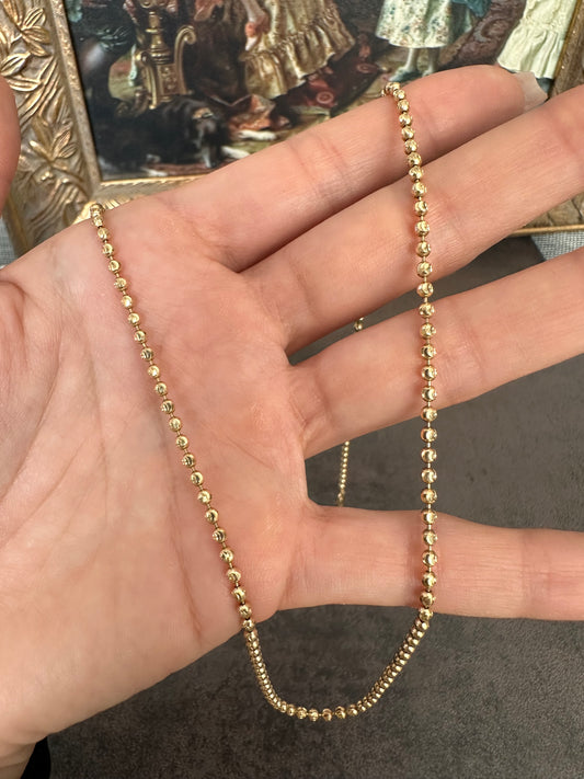 14k ball chain-moon cuts