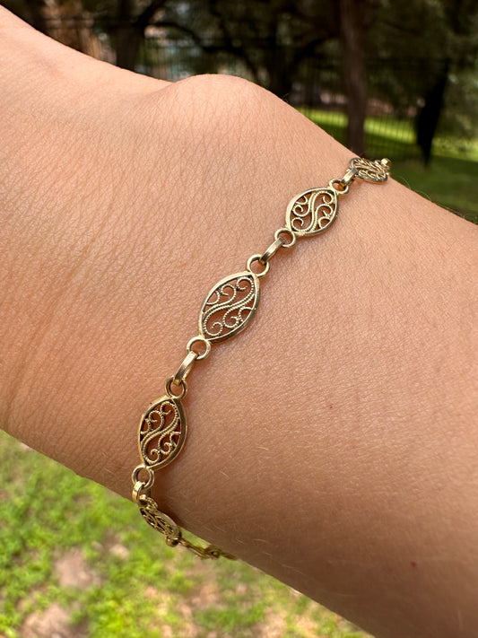 14k Fancy Link Bracelet