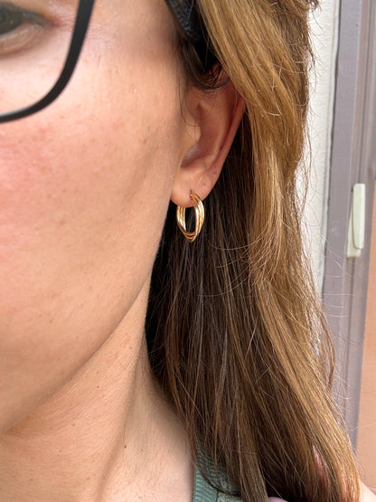 14k tritone hoops