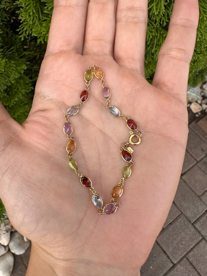 14k gemstone bracelet-7”