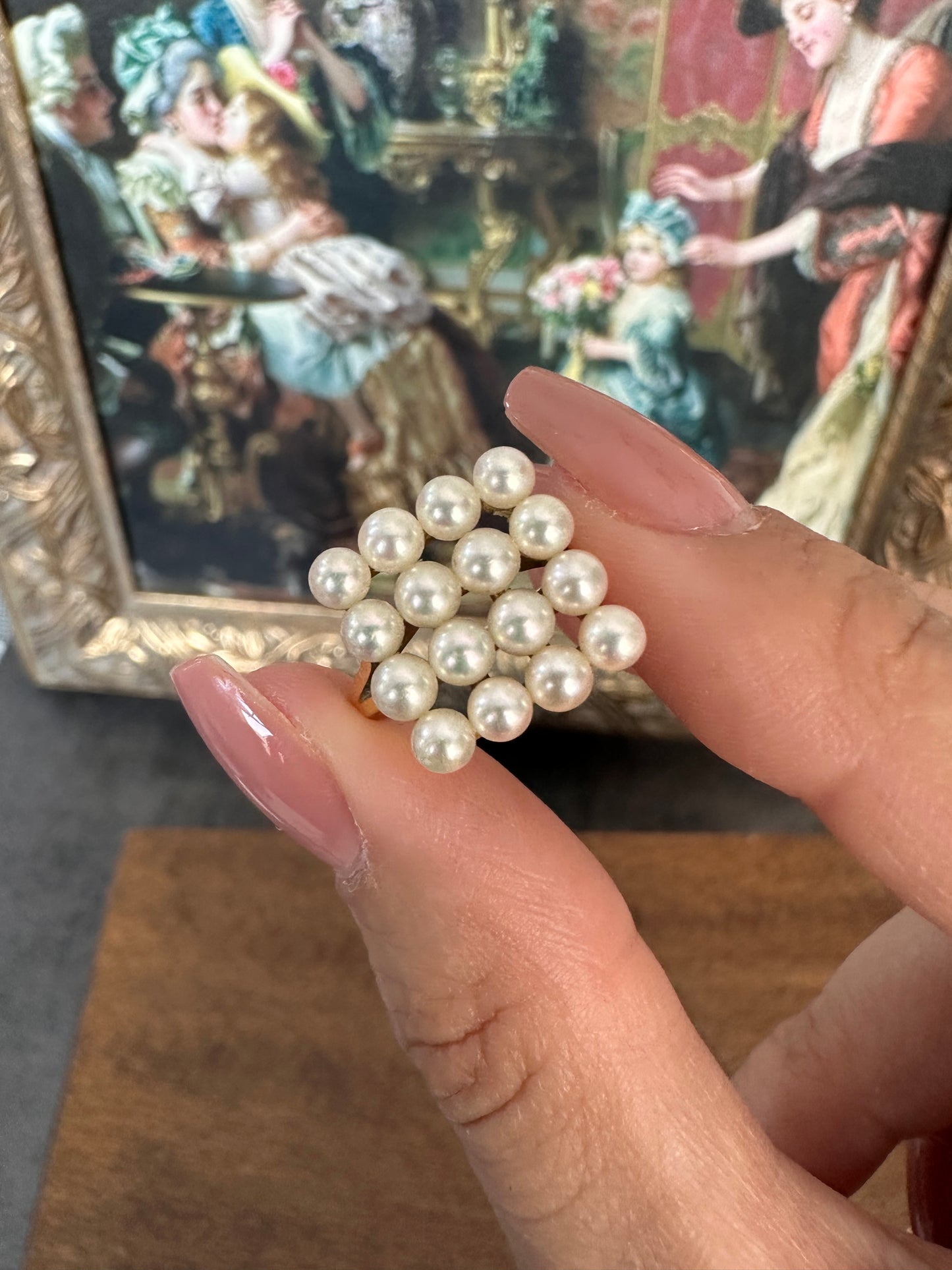 18k Pearl Ring-Size 5.25