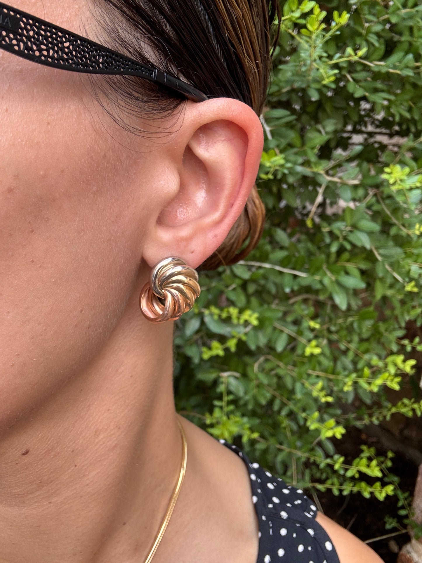 14k tritone earrings