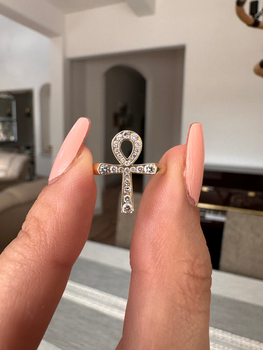 14k Ankh Ring-size 5.25