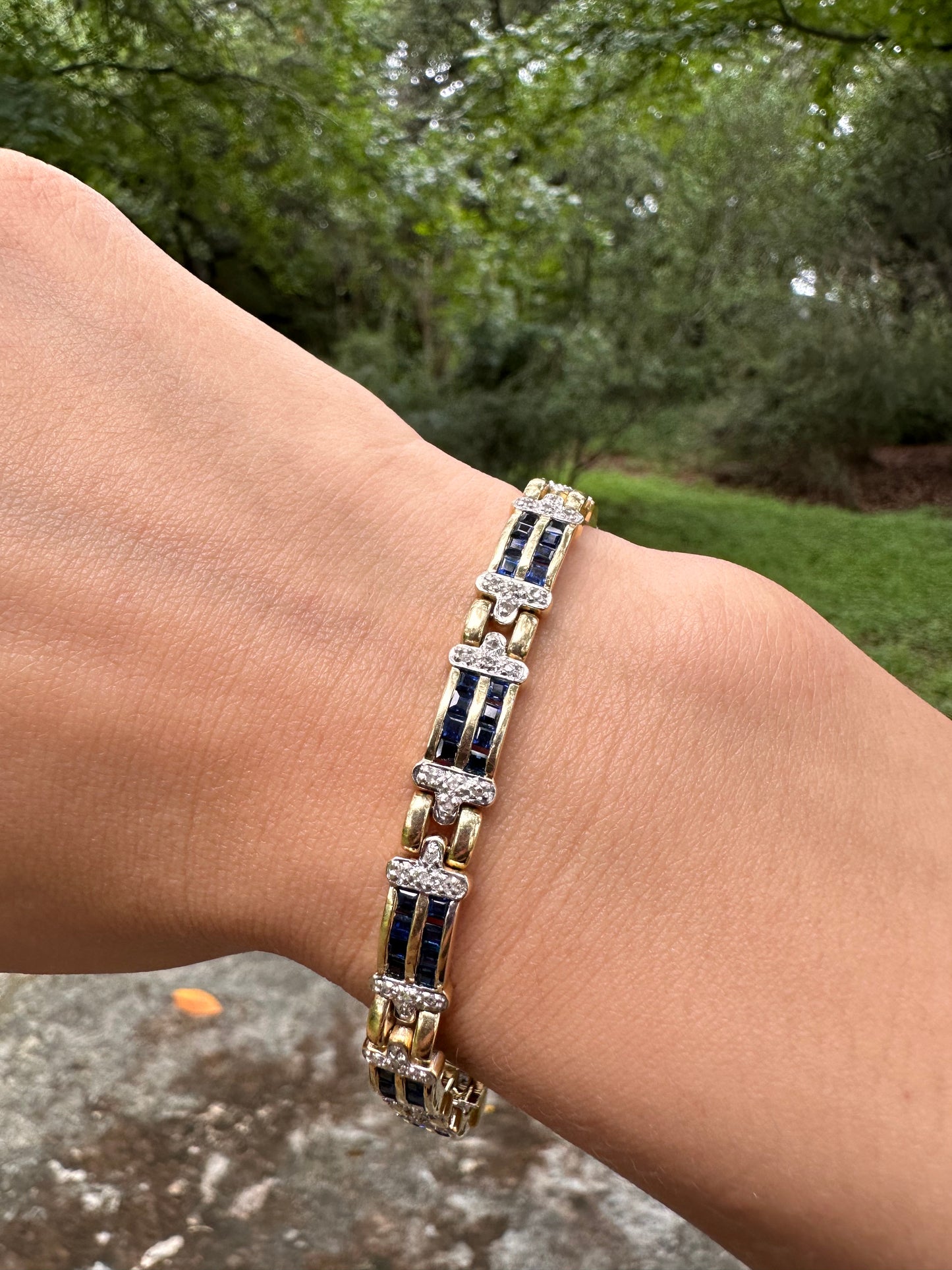 14k Sapphire and Diamond Bracelet