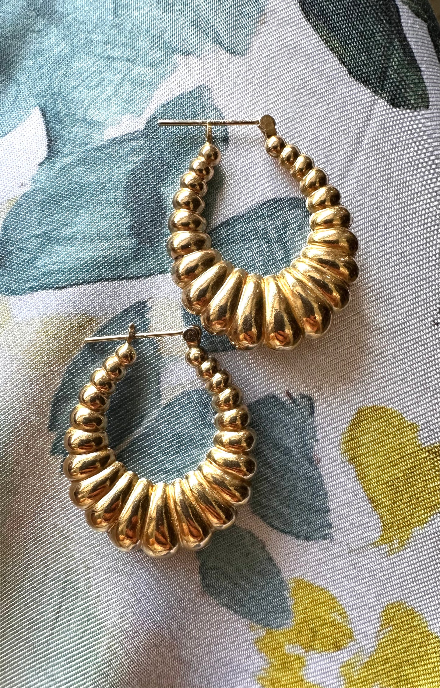 14k yellow gold shrimp hoops
