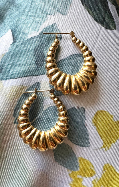 14k yellow gold shrimp hoops