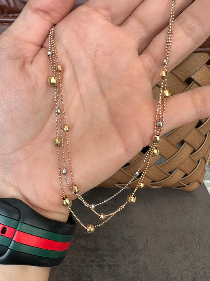 14k graduated tritone chain-17.25”