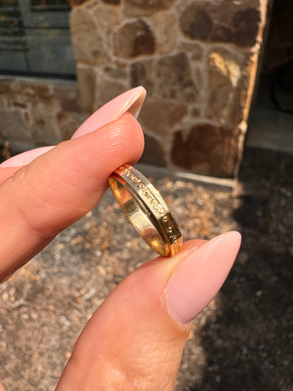 14k intricate hex band-size 5.75