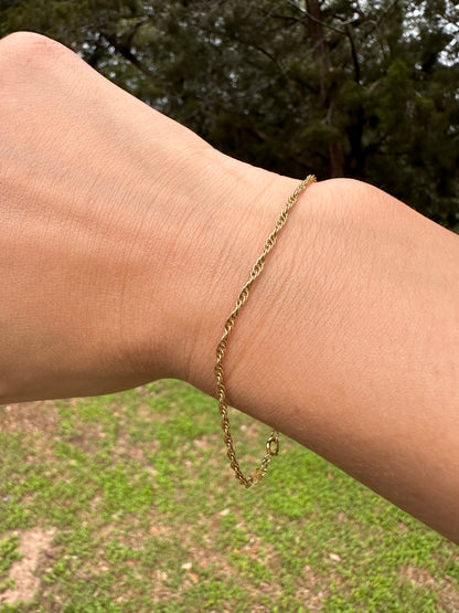 14k Singapore Link Bracelet