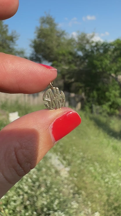 14k mini "SNM" charm