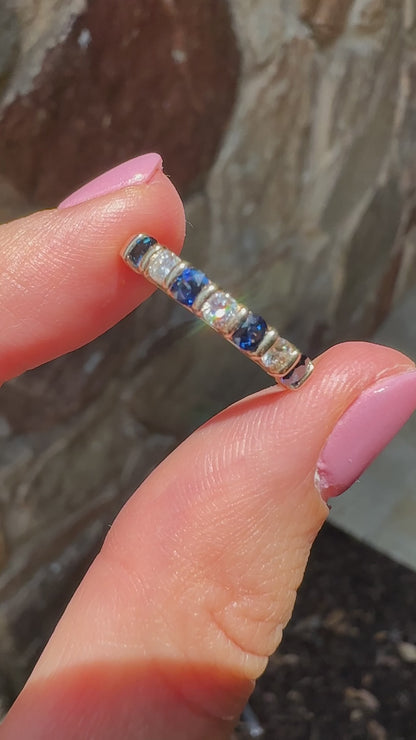 14k sapphire and diamond band