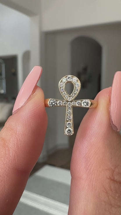 14k Ankh Ring-size 5.25