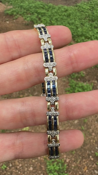 14k Sapphire and Diamond Bracelet