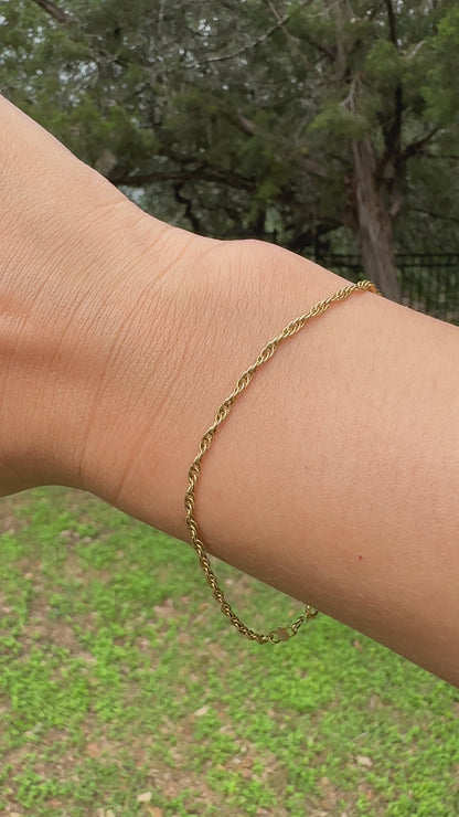 14k Singapore Link Bracelet