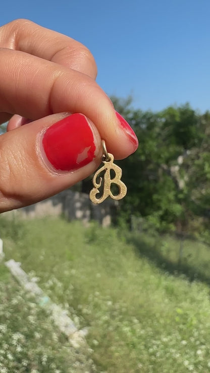 14k mini "B" charm